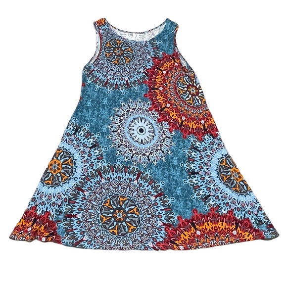 BISHUIGE Summer Casual Round Neck T-Shirt Dress Beach Cover-Up Tank Dress SZ XL - Picture 2 of 16